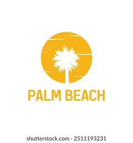 Ilustración vectorial de Plantilla de logotipo de verano de palmera