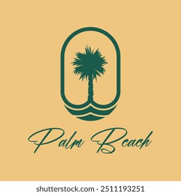 Palm tree summer logo template vector illustration