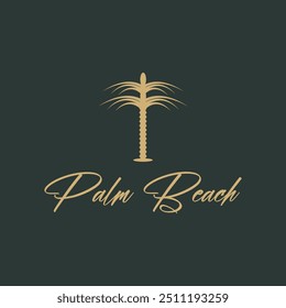 Palm tree summer logo template vector illustration