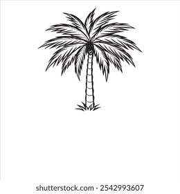 The **Palm Tree Summer Logo Template Vector Illustration** captures the essence of a tropical paradise with simplicity and elegance. This vector logo features a minimalistic, stylized palm tree agains