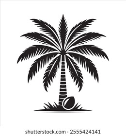 Palm tree summer logo template vector illustration
