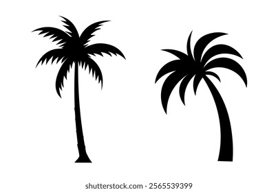 Palm tree summer logo template sunset beach ocean and nature