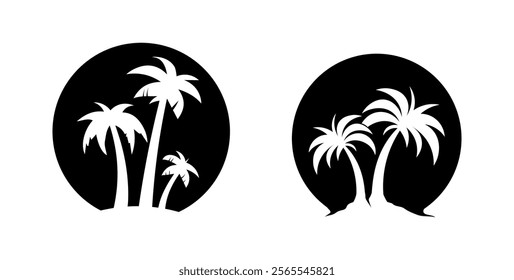 Palm tree summer logo template