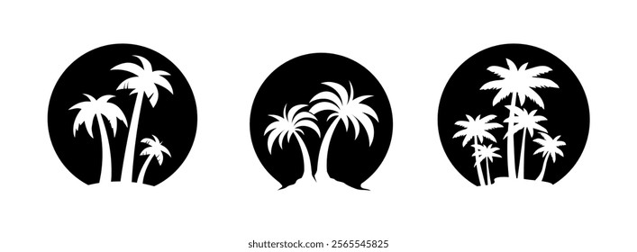 Palm tree summer logo template