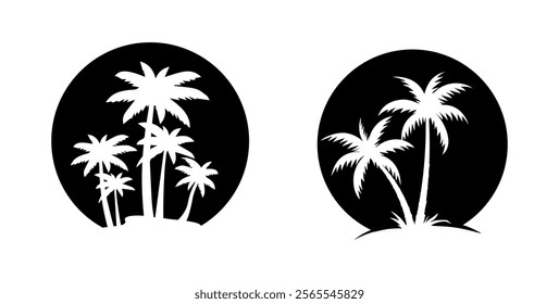 Palm tree summer logo template