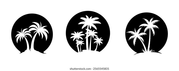 Palm tree summer logo template