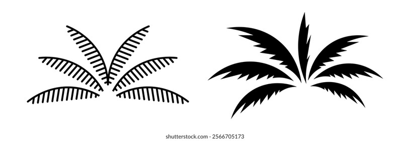 Palm tree summer logo template caribbean sunset beach and ocean wave tropical