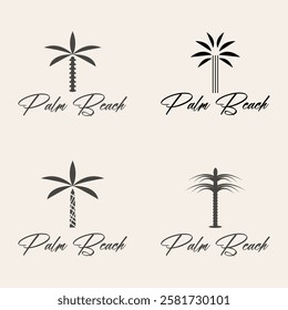 Palm tree summer logo template vector illustration