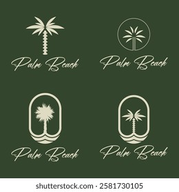 Palm tree summer logo template vector illustration