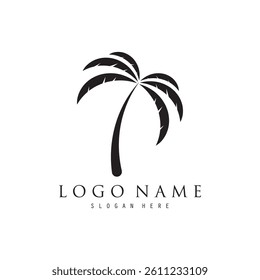 Palm tree summer logo template vector illustration