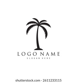 Palm tree summer logo template vector illustration