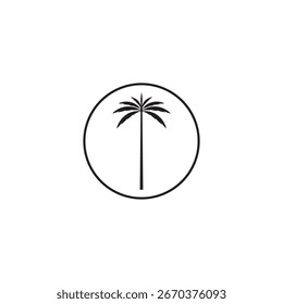 Ilustración vectorial de Plantilla de logotipo de verano de palmera
