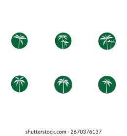 Palm tree summer logo template vector illustration