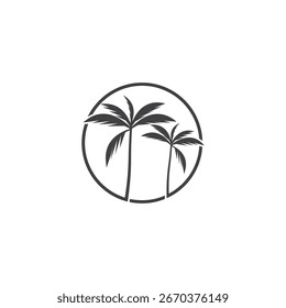 Ilustración vectorial de Plantilla de logotipo de verano de palmera
