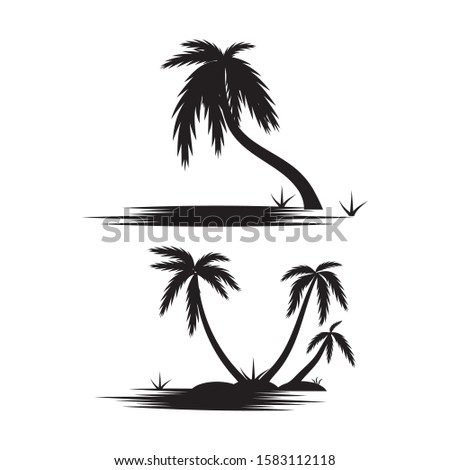 Palm tree summer logo template vector illustration