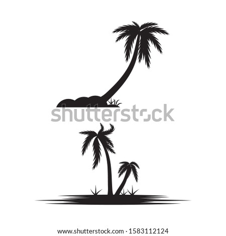 Palm tree summer logo template vector illustration