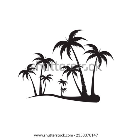 Palm tree summer logo template vector illustration