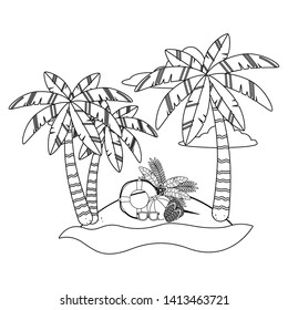 Palm tree of summer season design vector illustration