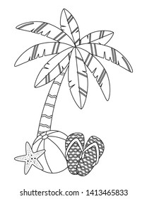 Palm tree of summer season design vector illustration
