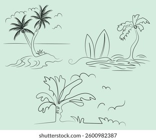 Palm tree summer sunset beach vacation