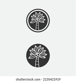 Palm tree summer and tropical design logo template vector illustration