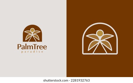 Logotipo tropical de verano de Palm Tree. Símbolo universal creativo premium. Plantilla de logotipo del icono de signo del vector. Ilustración del vector