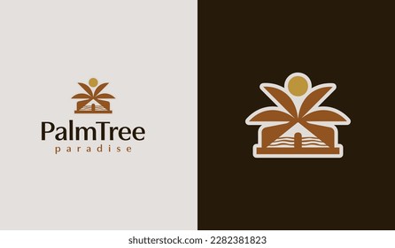 Tropisches Logo von Palmen Tree. Universal Creative Premium Symbol. Symbol für Vektorzeichen-Symbol-Logo-Vorlage. Vektorgrafik