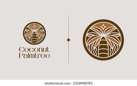 Palm Tree Summer Tropical Logo. Universal creative premium symbol. Vector sign icon logo template. Vector illustration
