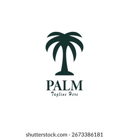 Logotipo tropical del verano de la palmera