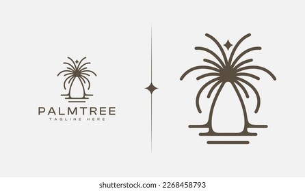 Palmenbaum Sommer tropische Monoline. Universal Creative Premium Symbol. Symbol für Vektorzeichen-Symbol-Logo-Vorlage. Vektorgrafik