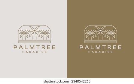 Monolina tropical de verano de palmeras. Símbolo universal creativo premium. Plantilla de logotipo del icono de signo del vector. Ilustración del vector