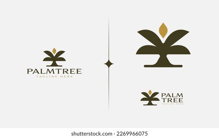 Palm Tree Summer Tropical. Universal creative premium symbol. Vector sign icon logo template. Vector illustration
