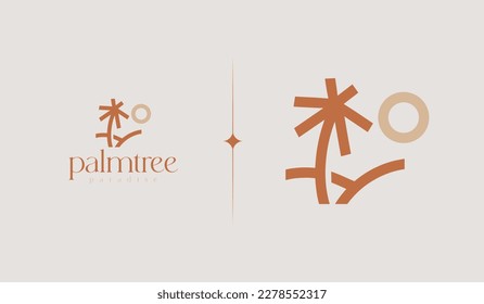 Palm Tree Summer Tropical. Universal creative premium symbol. Vector sign icon logo template. Vector illustration