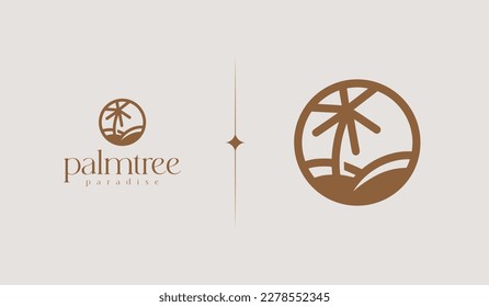 Palmenbaum Sommer tropisch. Universal Creative Premium Symbol. Symbol für Vektorzeichen-Symbol-Logo-Vorlage. Vektorgrafik