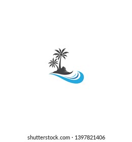 Palm tree summer vector icon