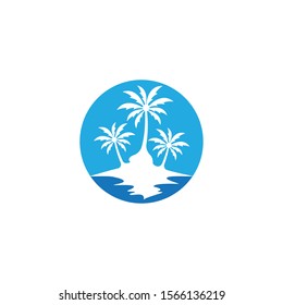 Palm tree summer vector icon illustration