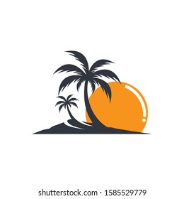Palm tree summer vector icon illustration