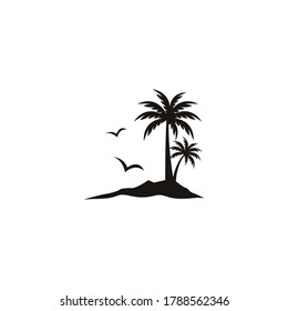 Palm tree summer vector icon illustration