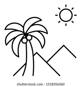 Palm Tree Sun True Holidays Concept Vector Icon Design