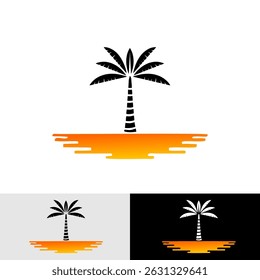 o logotipo Palm Tree Sunset