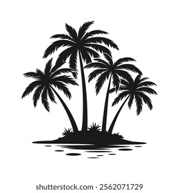 Palm tree and sunset logo design