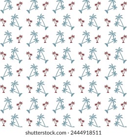 Palm tree superb trendy multicolor repeating pattern vector illustration design