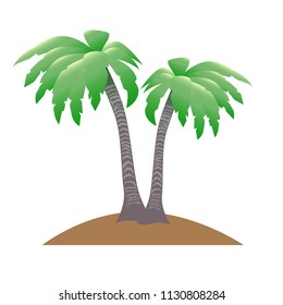 palm tree symbol - beach icon illustration  – travel concept