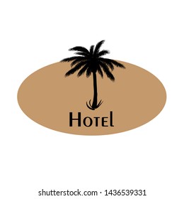 Palm tree symbol hotel logo