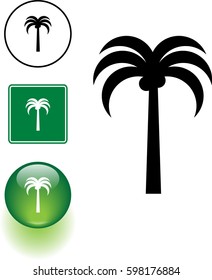signo y botón del símbolo de la palmera