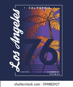 palm tree tee print design as vector