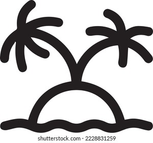 Palm tree thin line icon, travel and tourism, island sign vector graphics.
