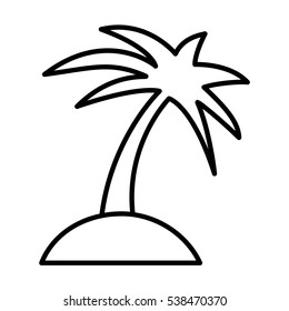  palm tree thin line icon, minimalistic flat design for web, mobile logo and identity
