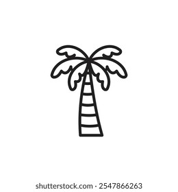 Palm tree thin line vector icon