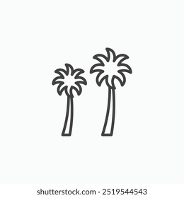 Palm tree thin liner icon isolated